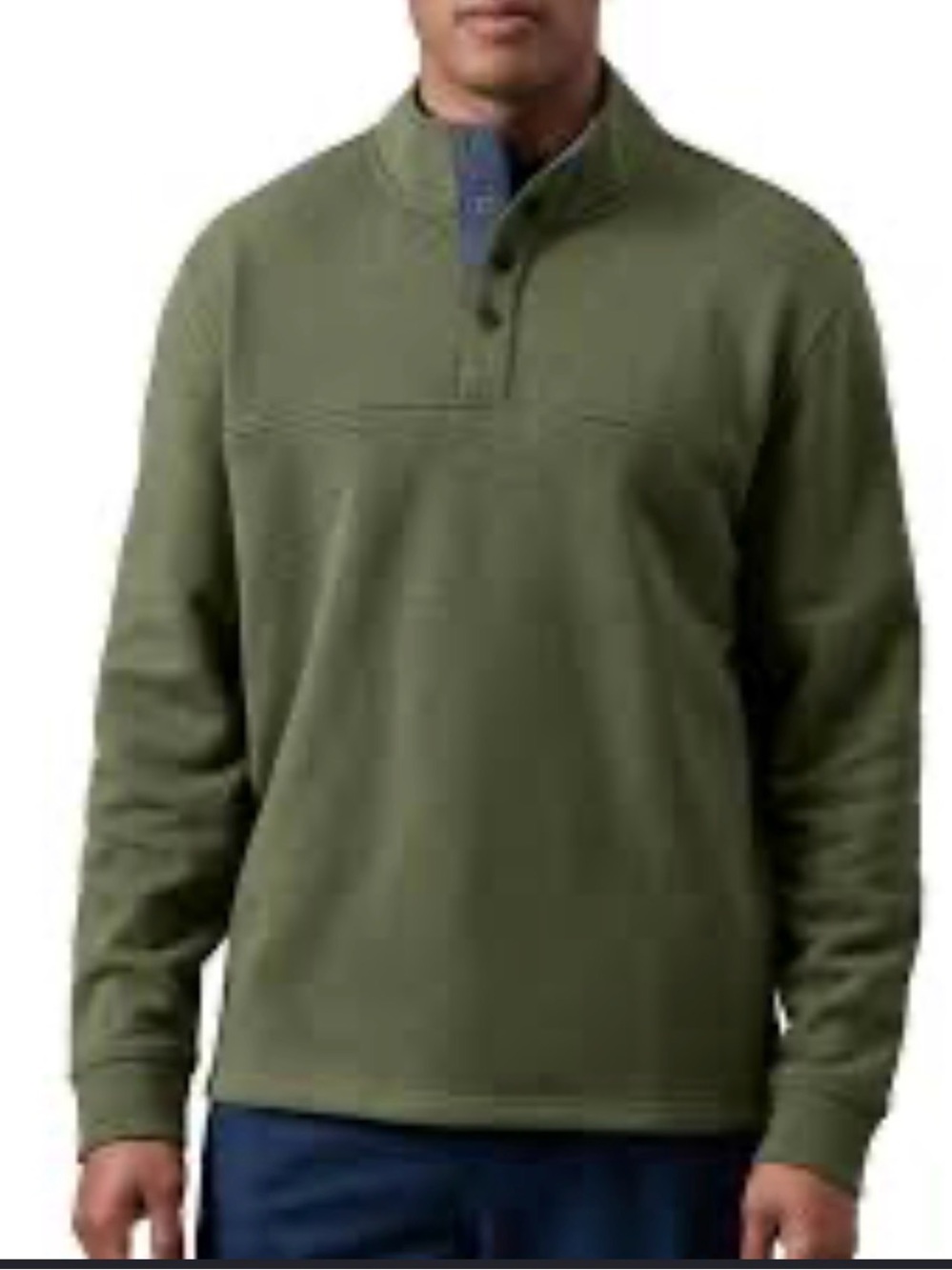 YETI Men’s Khaki Green Brushed Fleece Quarter Snap Pullover